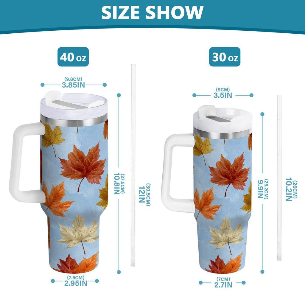 30 oz Insulated Stainless Steel Tumbler Double Wall Stainless Steel Tumbler with 2-Way Drinking Autumn Maple Leaves 2C6C