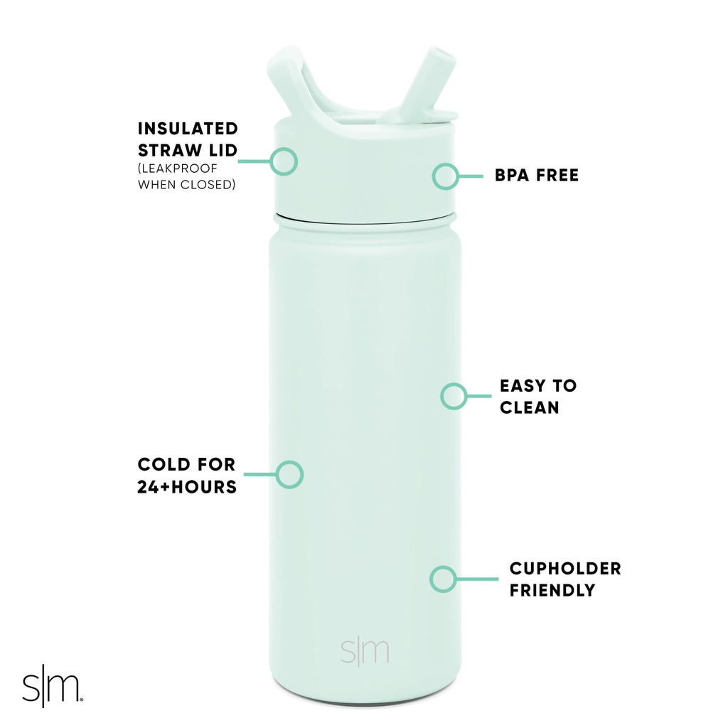 Simple Modern Summit Water Bottle Straw Lid Vacuum Insulated Stainless Steel Bottle | 18 fl oz IOD6