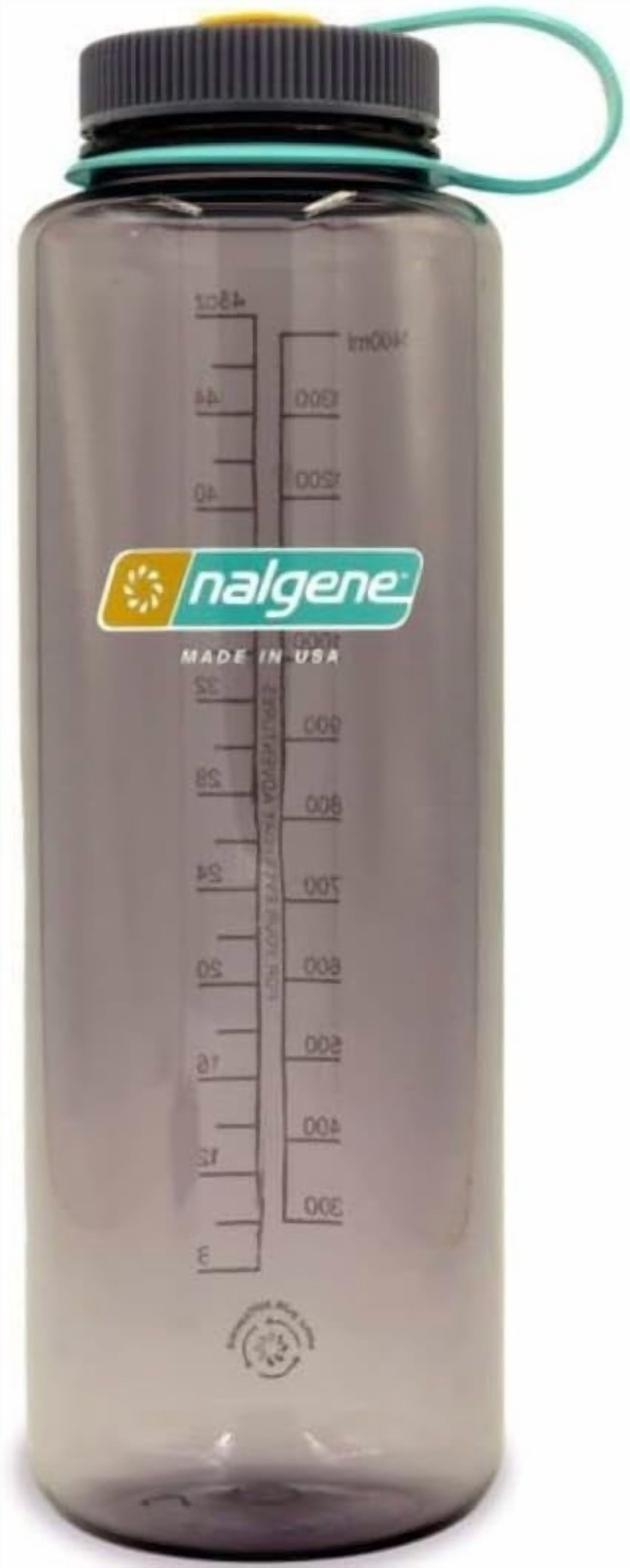 Nalgene Sustain Tritan BPA-Free Water  Made with Material Derived from 50% Plastic Waste (using ISCC certified mass balance), 48 OZ, Wide Mouth, Aubergine Q5GG
