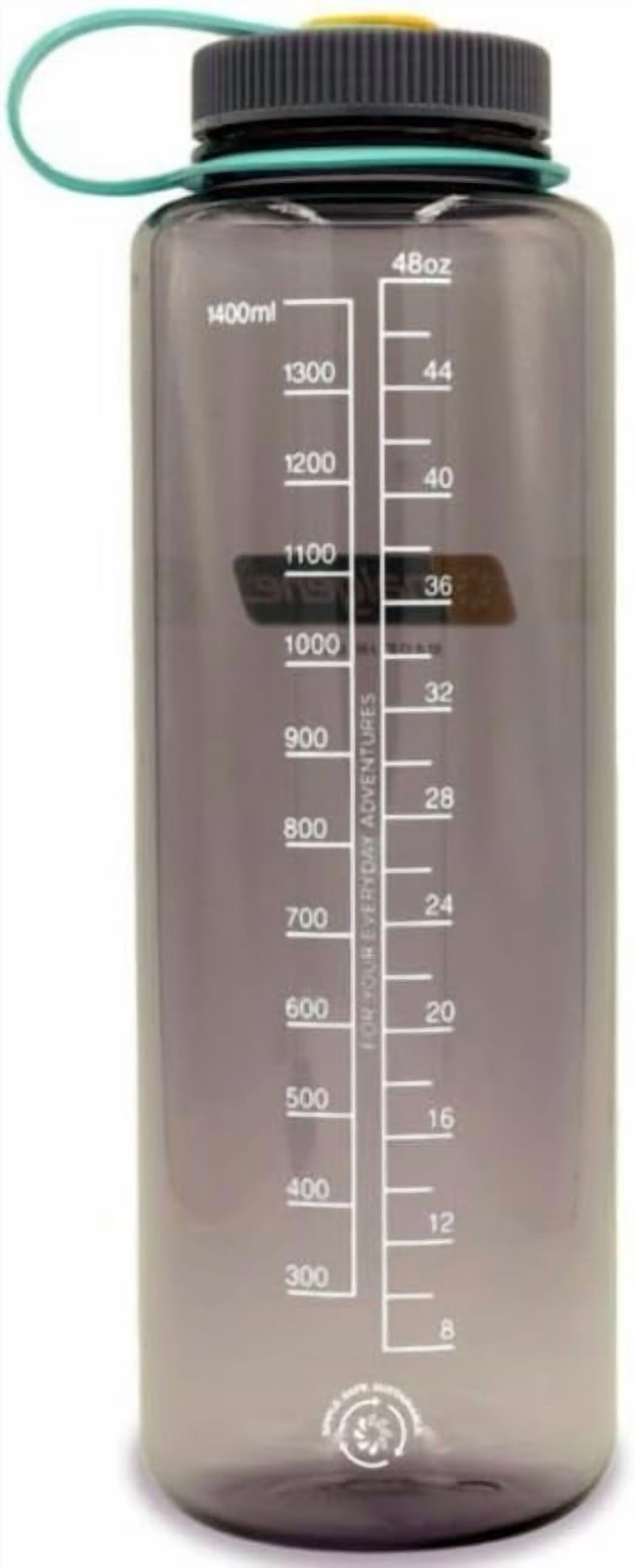Nalgene Sustain Tritan BPA-Free Water  Made with Material Derived from 50% Plastic Waste (using ISCC certified mass balance), 48 OZ, Wide Mouth, Aubergine Q5GG