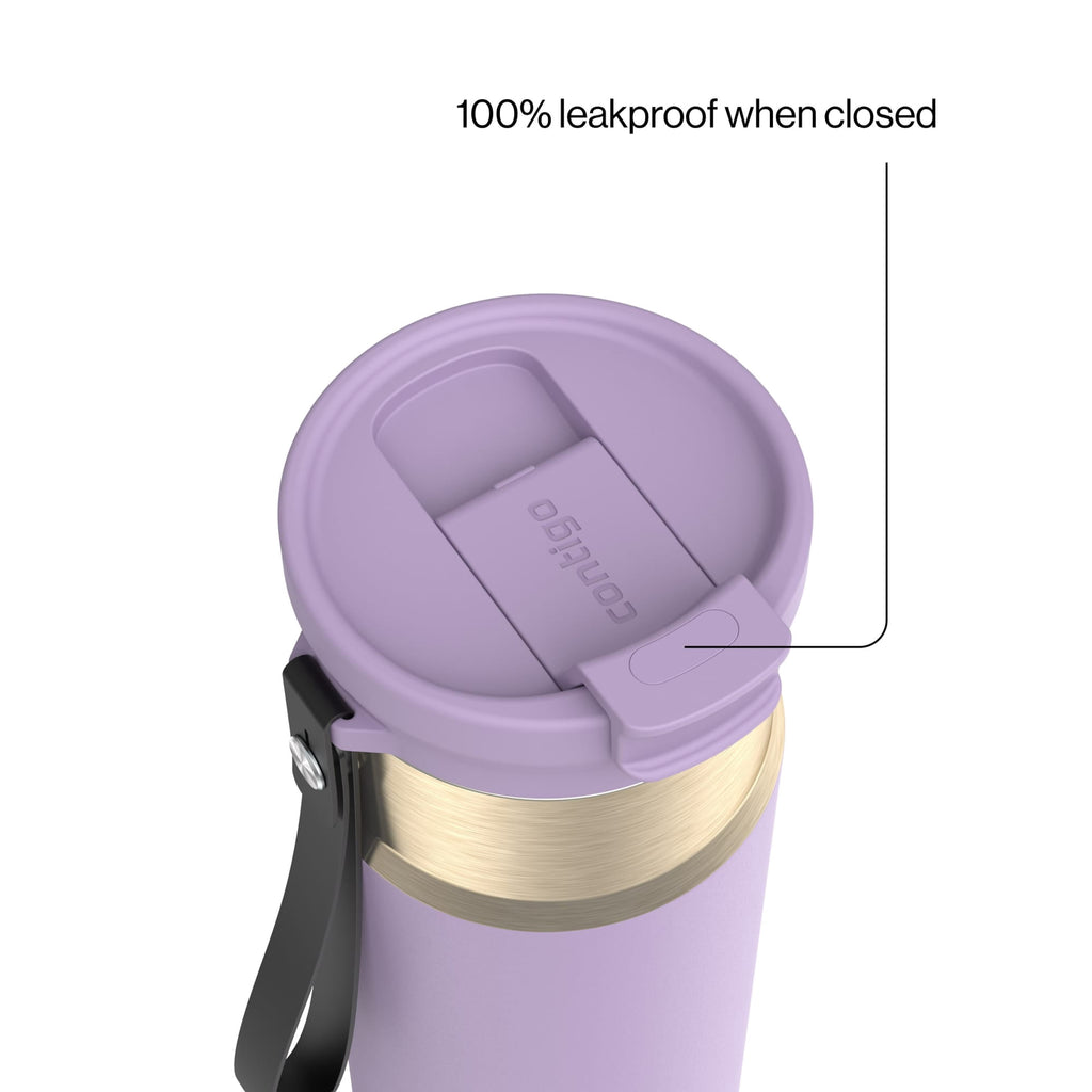 Contigo DualSip 24 oz Leakproof Insulated Water Bottle with Carrying Strap and 2-Way Lid BMW5