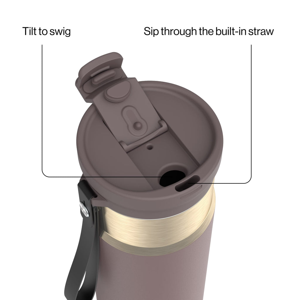 Contigo DualSip 24 oz Leakproof Insulated Water Bottle with Carrying Strap and 2-Way Lid BMW5