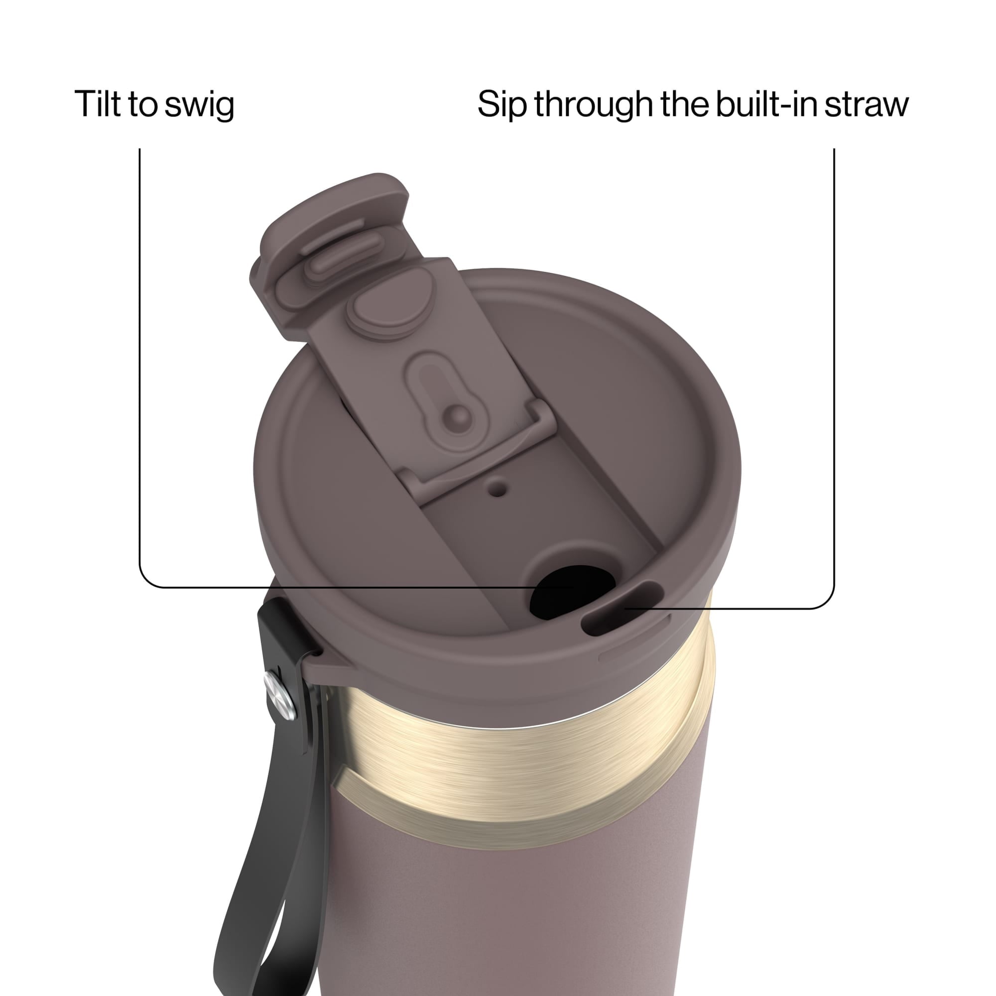 Contigo DualSip 24 oz Leakproof Insulated Water Bottle with Carrying Strap and 2-Way Lid BMW5