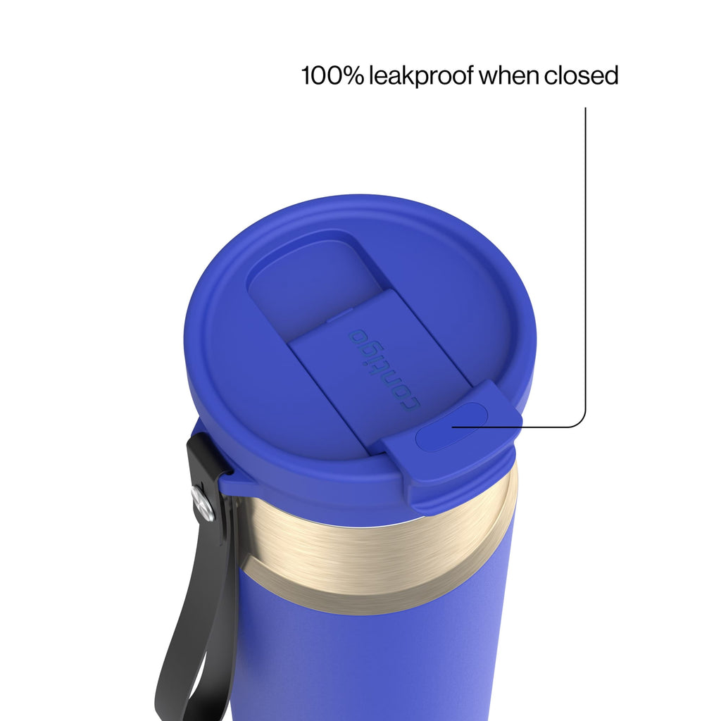 Contigo DualSip 24 oz Leakproof Insulated Water Bottle with Carrying Strap and 2-Way Lid BMW5
