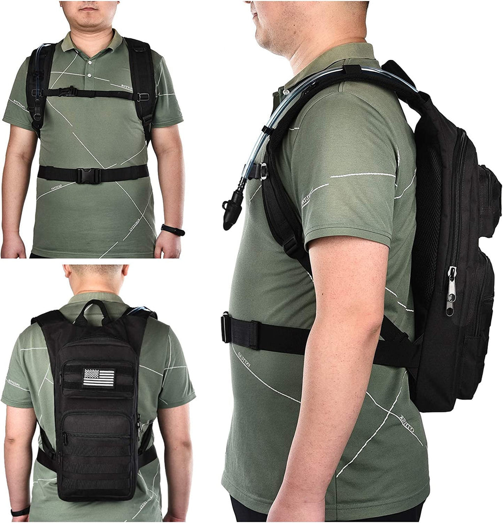 Brightify 17L Hydration Backpack with 3L TPU Water Bladder, Camel Backpack Hydration Pack for Hiking Hunting Climbing Cycling Biking Running, Molle Compatible Water Backpack for Men Women, Black 5JEA