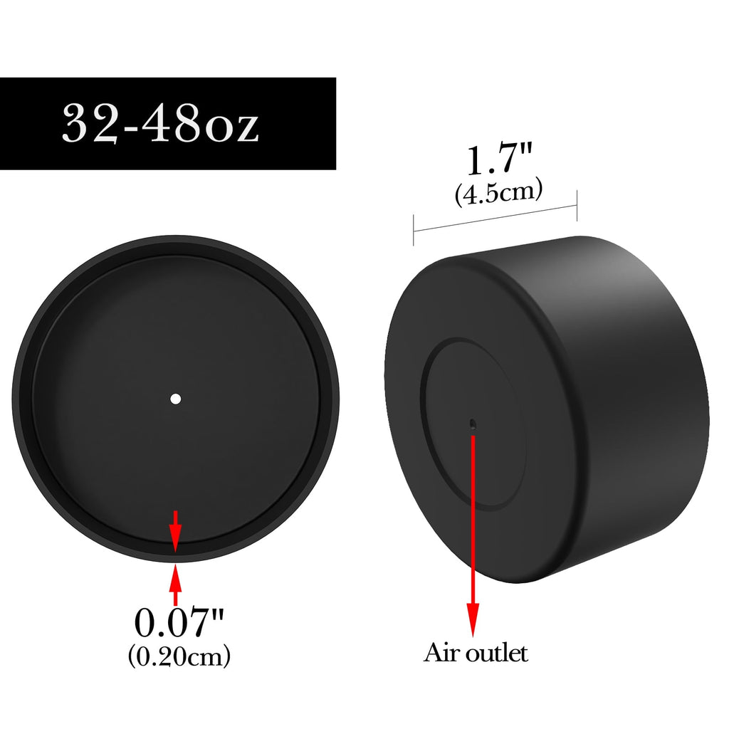 Linkidea 2 Pack Water Bottle Boot Compatible with Nalgene Sustain Wide Mouth 32oz/48oz, Narrow Mouth 32oz, Silicone Anti-Slip Bottle Bottom Bumper Protector (Black) OII3
