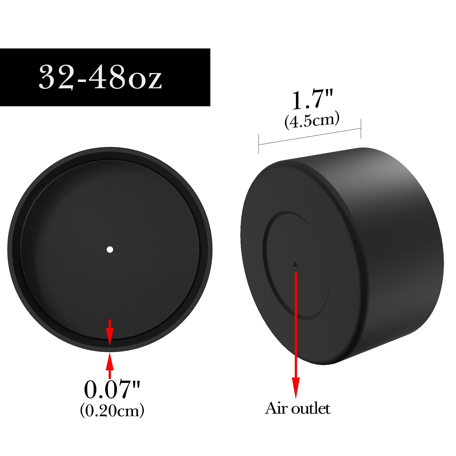 Linkidea 2 Pack Water Bottle Boot Compatible with Nalgene Sustain Wide Mouth 32oz/48oz, Narrow Mouth 32oz, Silicone Anti-Slip Bottle Bottom Bumper Protector (Black) OII3