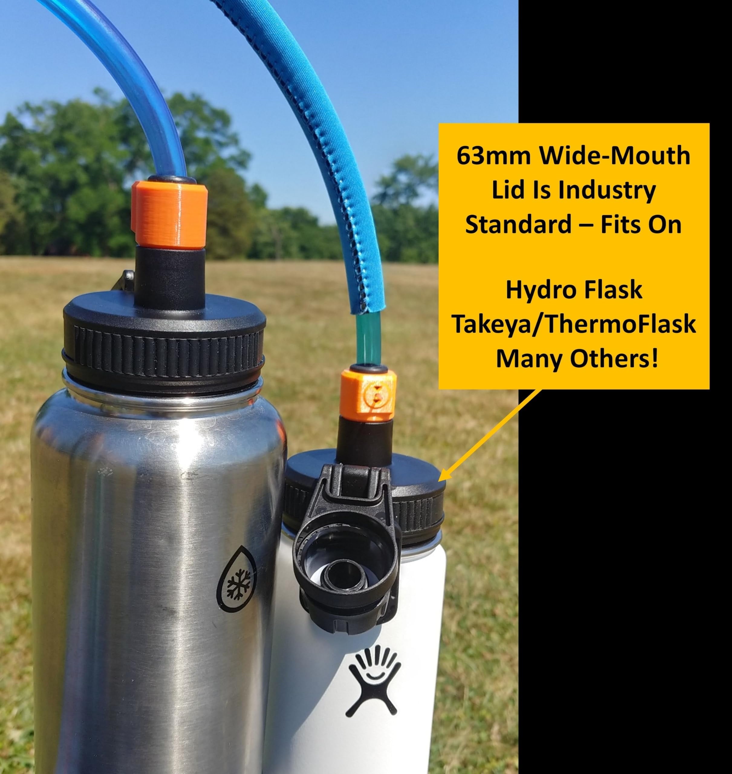 Universal Hydration Adapter for Nalgene Smartwater Bottles 28mm Wide Mouth, Flip Top Spout Lid with Loop, Hiking Running Cycling Accessory, Blue YJ5R