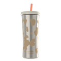 Contigo 20oz Shake &amp; Go Tumbler, Plastic with Straw, Oatmilk Cowhide Couture Y7NY