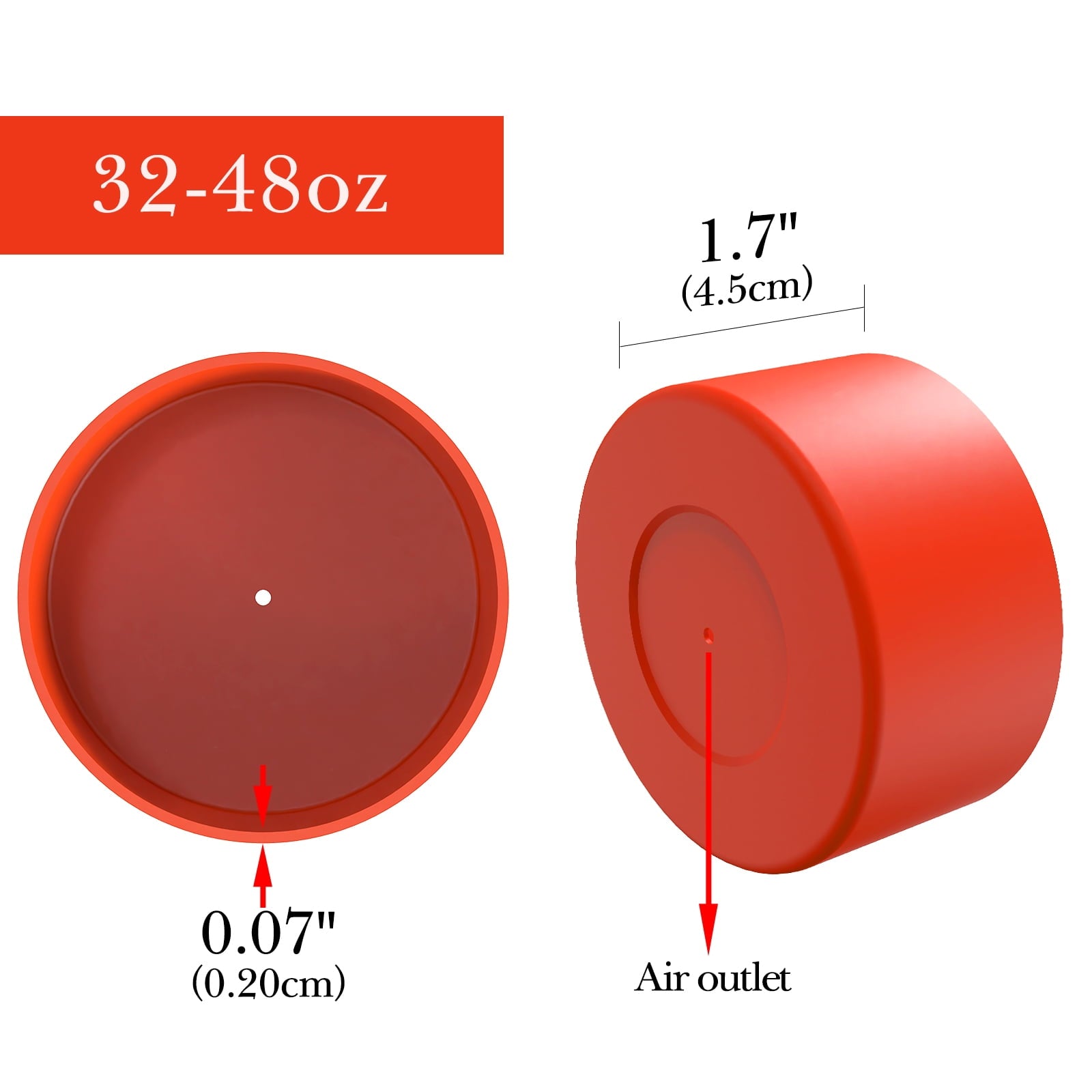 Linkidea 2 Pack Water Bottle Boot Compatible with Nalgene Sustain Wide Mouth 32oz/48oz, Narrow Mouth 32oz, Silicone Anti-Slip Bottle Bottom Bumper Protector (Red) W0BV