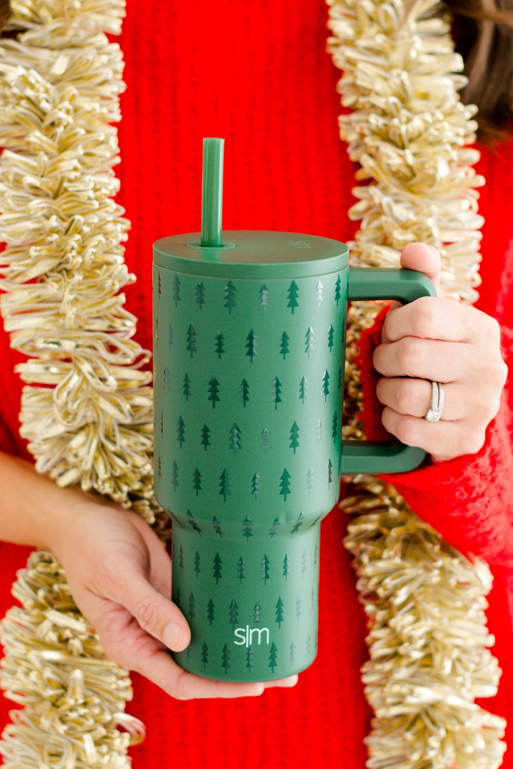 Simple Modern 30 fl oz Insulated Stainless Steel Trek Tumbler with Straw Lid | Seaglass Sage and Cream Checkmate YPTM