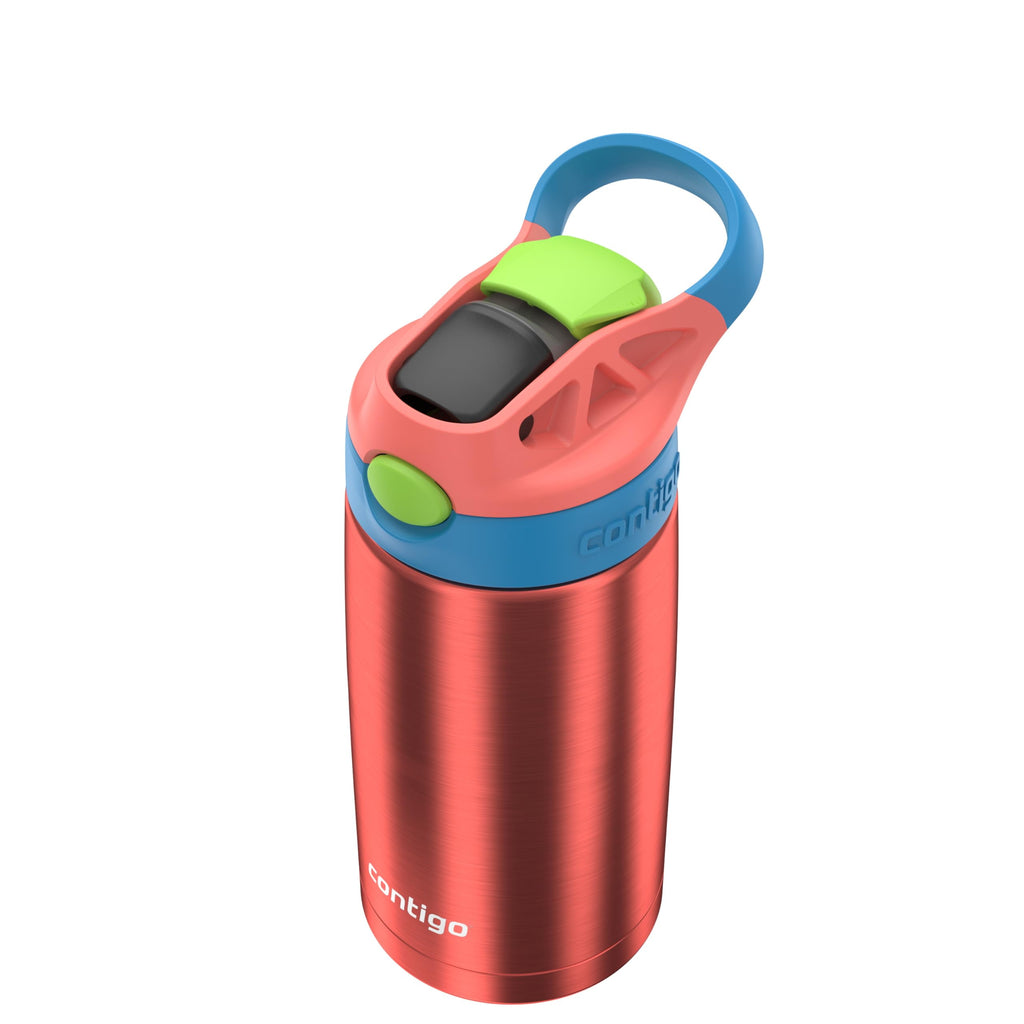 Contigo AUTOSPOUT Water Bottle, 13 oz, Coral Blue/Poppy M20W