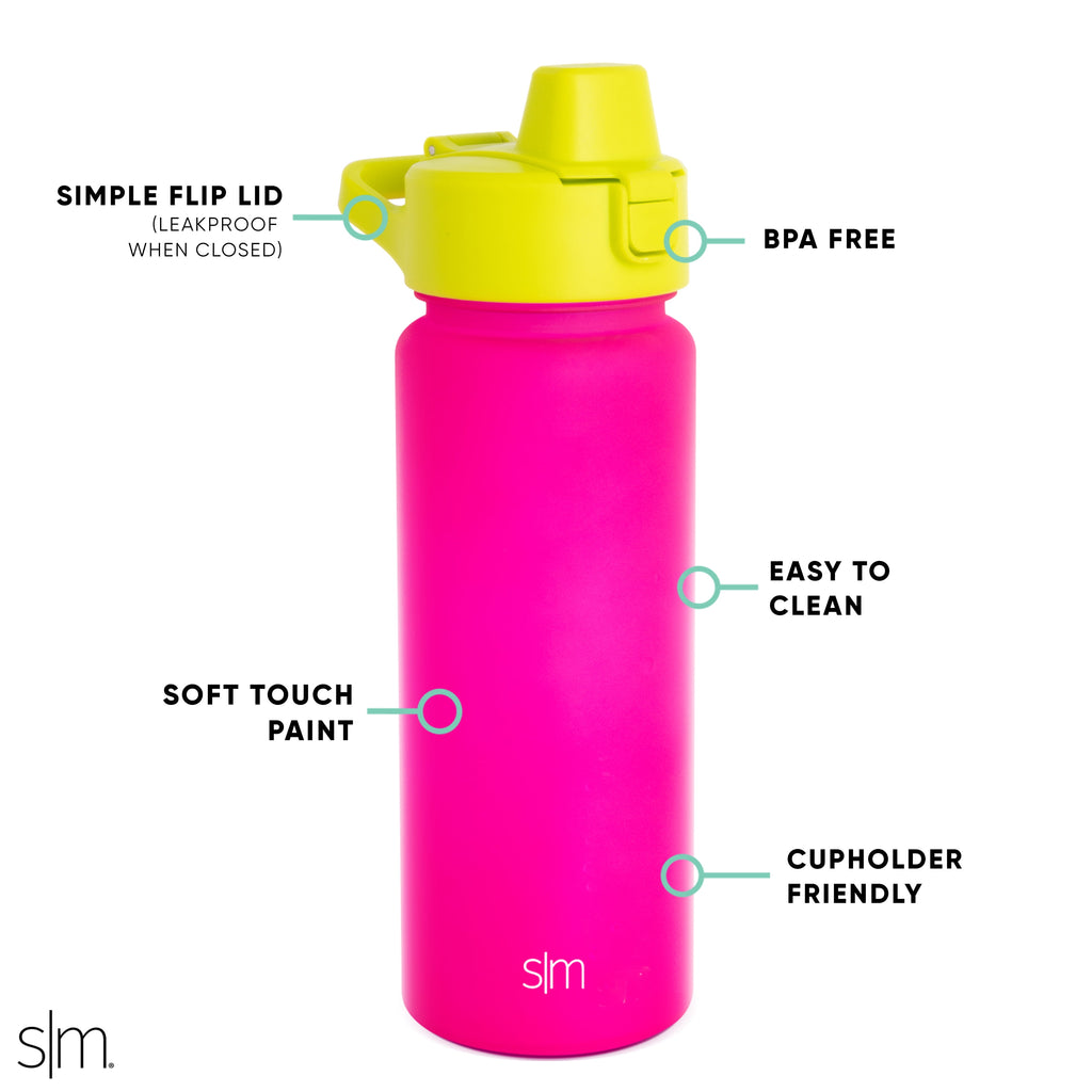 Simple Modern 22 fl oz Reusable Tritan Summit Water Bottle with Silicone Straw Lid|Raspberry Chartreuse 3UII