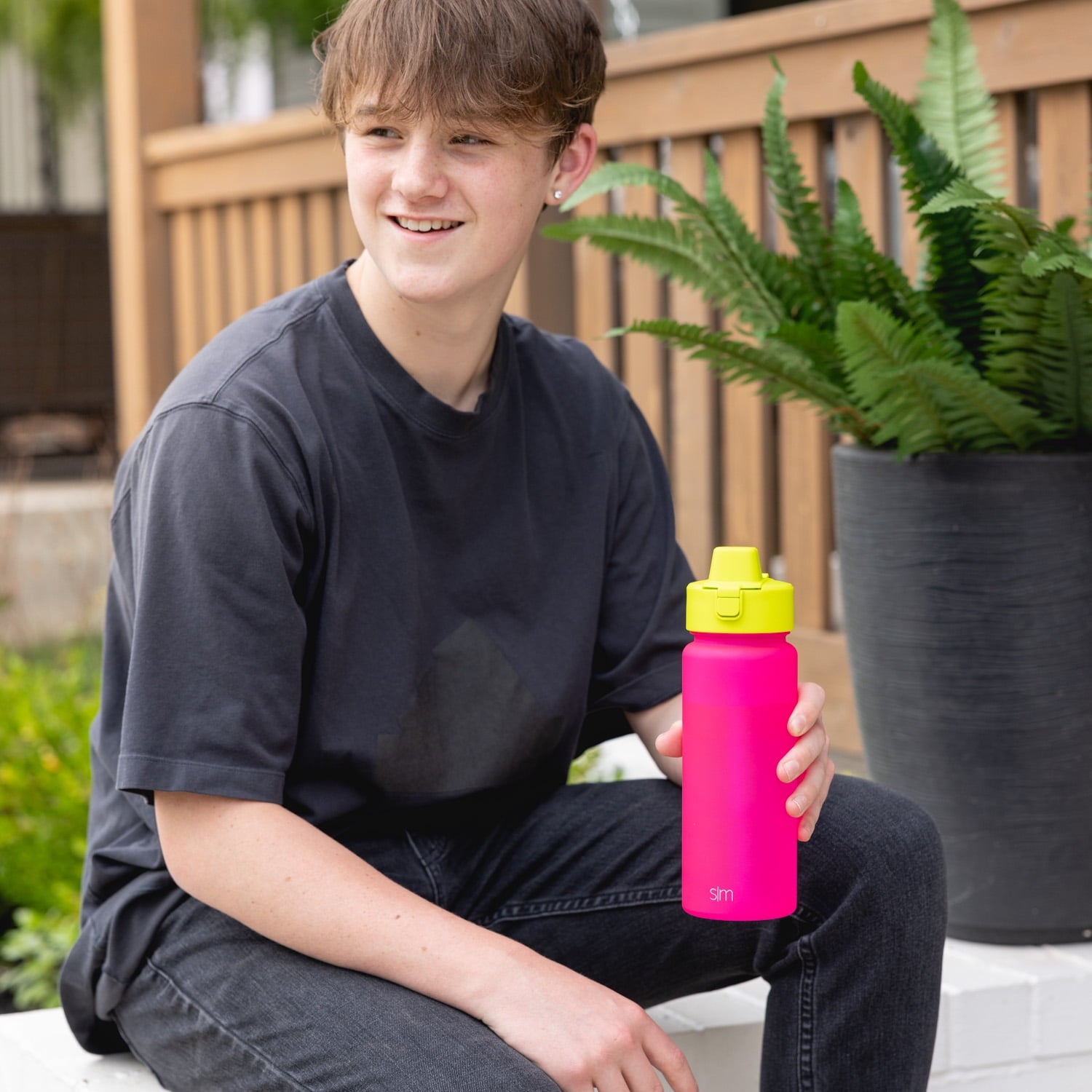 Simple Modern 22 fl oz Reusable Tritan Summit Water Bottle with Silicone Straw Lid|Raspberry Chartreuse 3UII
