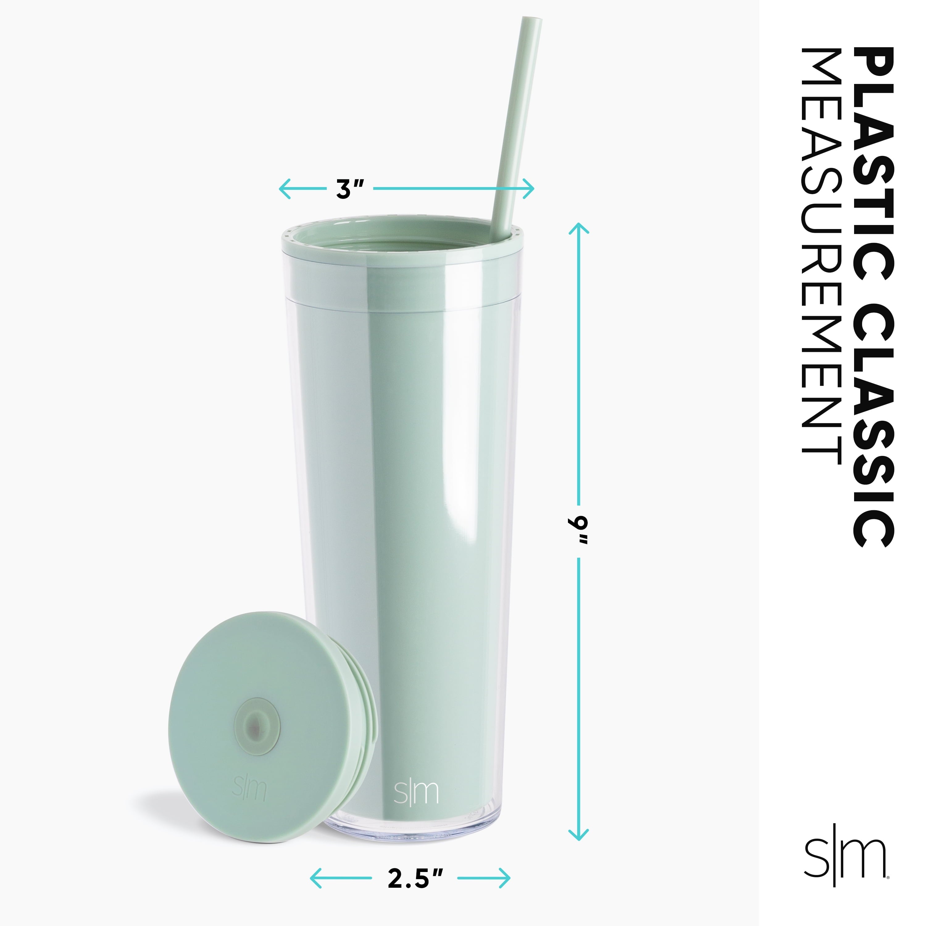 Simple Modern 24 fl oz Double Wall Plastic Classic Tumbler with Straw|Opalescent 8BV4
