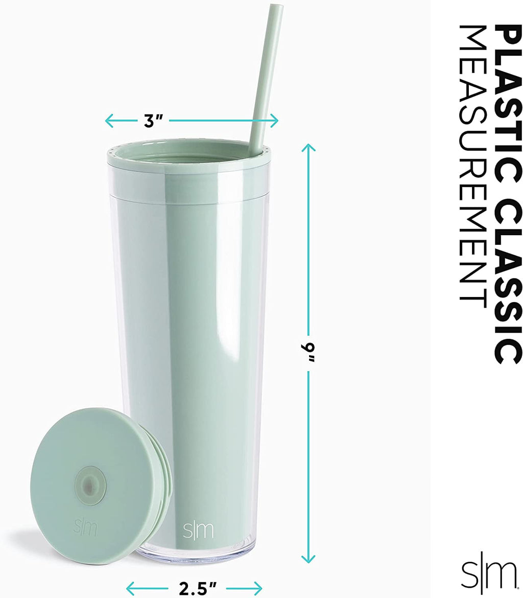 Simple Modern 24 fl oz Double Wall Plastic Classic Tumbler with Straw|Opalescent 8BV4