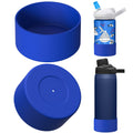 Linkidea 2 Pack Water Bottle Boot Compatible with CamelBak Eddy+20oz/25oz, Chute Mag 20oz/25oz, Carry Cap, Silicone Anti-Slip Bottle Bottom Bumper Protector (Navy Blue) TW7F