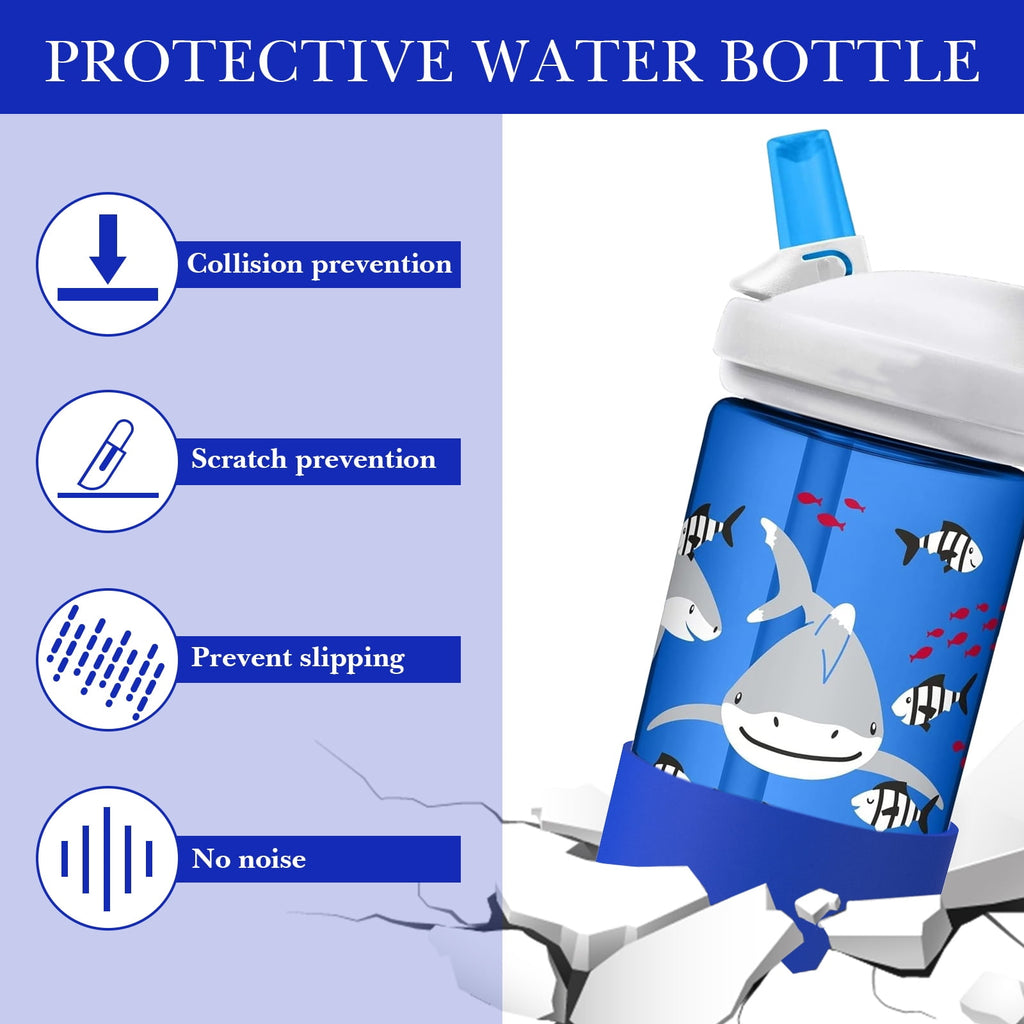 Linkidea 2 Pack Water Bottle Boot Compatible with CamelBak Eddy+20oz/25oz, Chute Mag 20oz/25oz, Carry Cap, Silicone Anti-Slip Bottle Bottom Bumper Protector (Navy Blue) TW7F