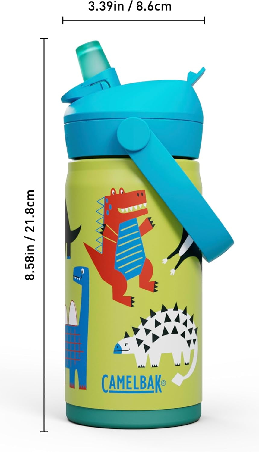 Camelbak Thrive™ Flip Straw Kids Stainless 12oz Water Bottle, Dino Jam X7FL