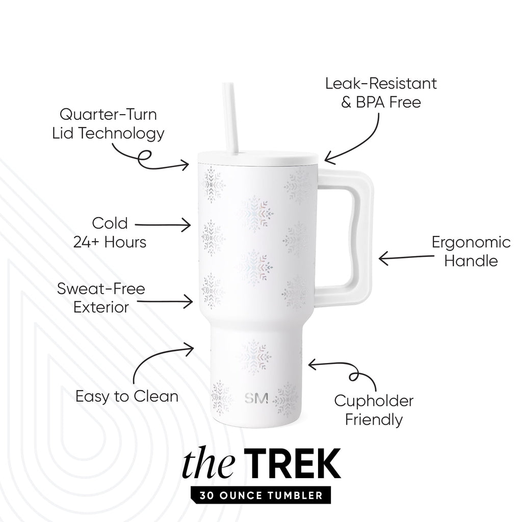 Simple Modern 30 fl oz Insulated Stainless Steel Trek Tumbler with Straw Lid | Seaglass Sage and Cream Checkmate YPTM