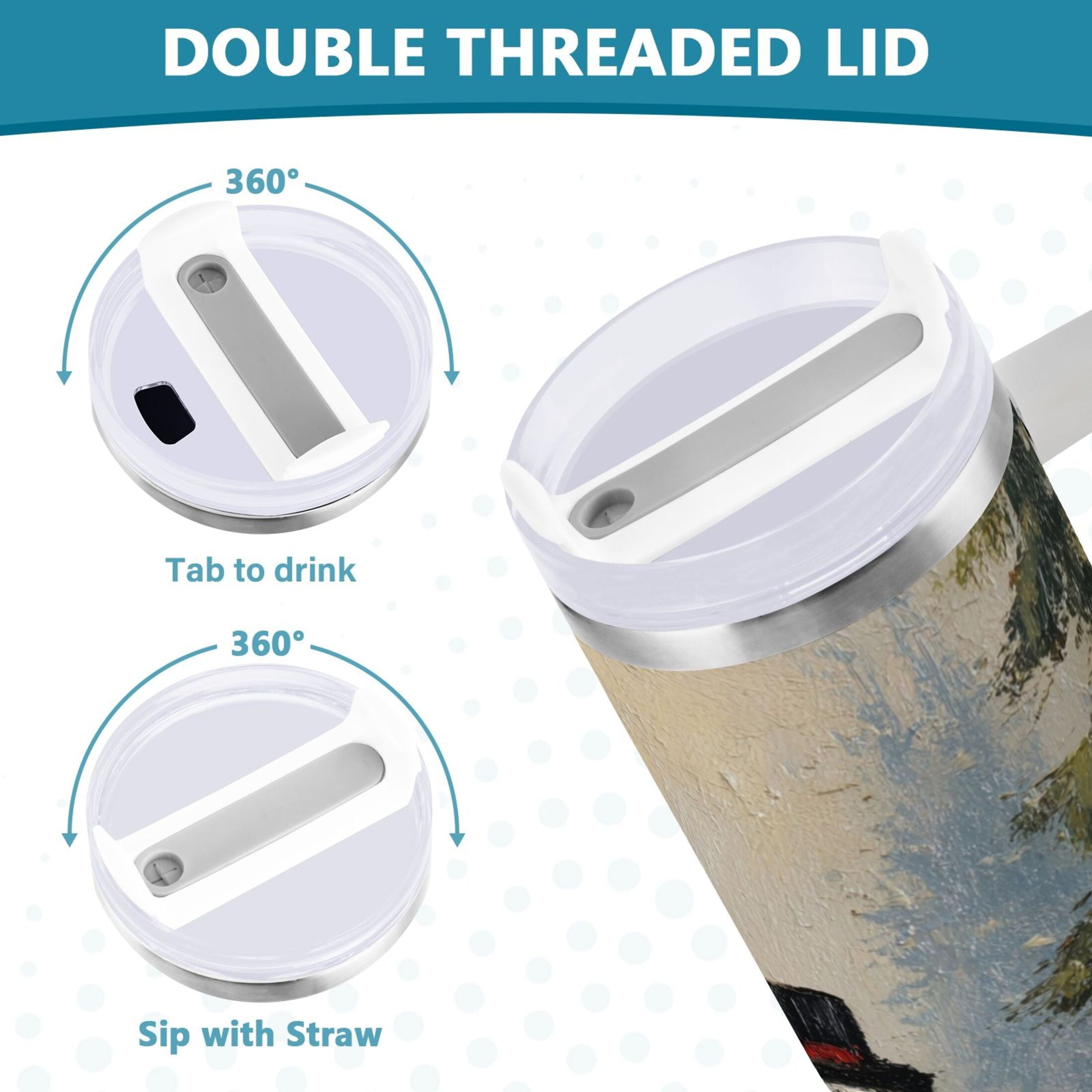 40 oz Insulated Stainless Steel Tumbler Double Wall Stainless Steel Tumbler with 2-Way Drinking Moody Snowman Couple T25S