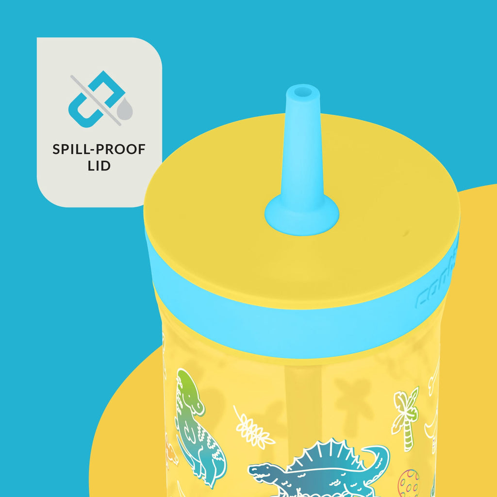 Contigo Kids Leighton Spill-Proof Tumbler with Straw, 14 oz, Yellow 24JW