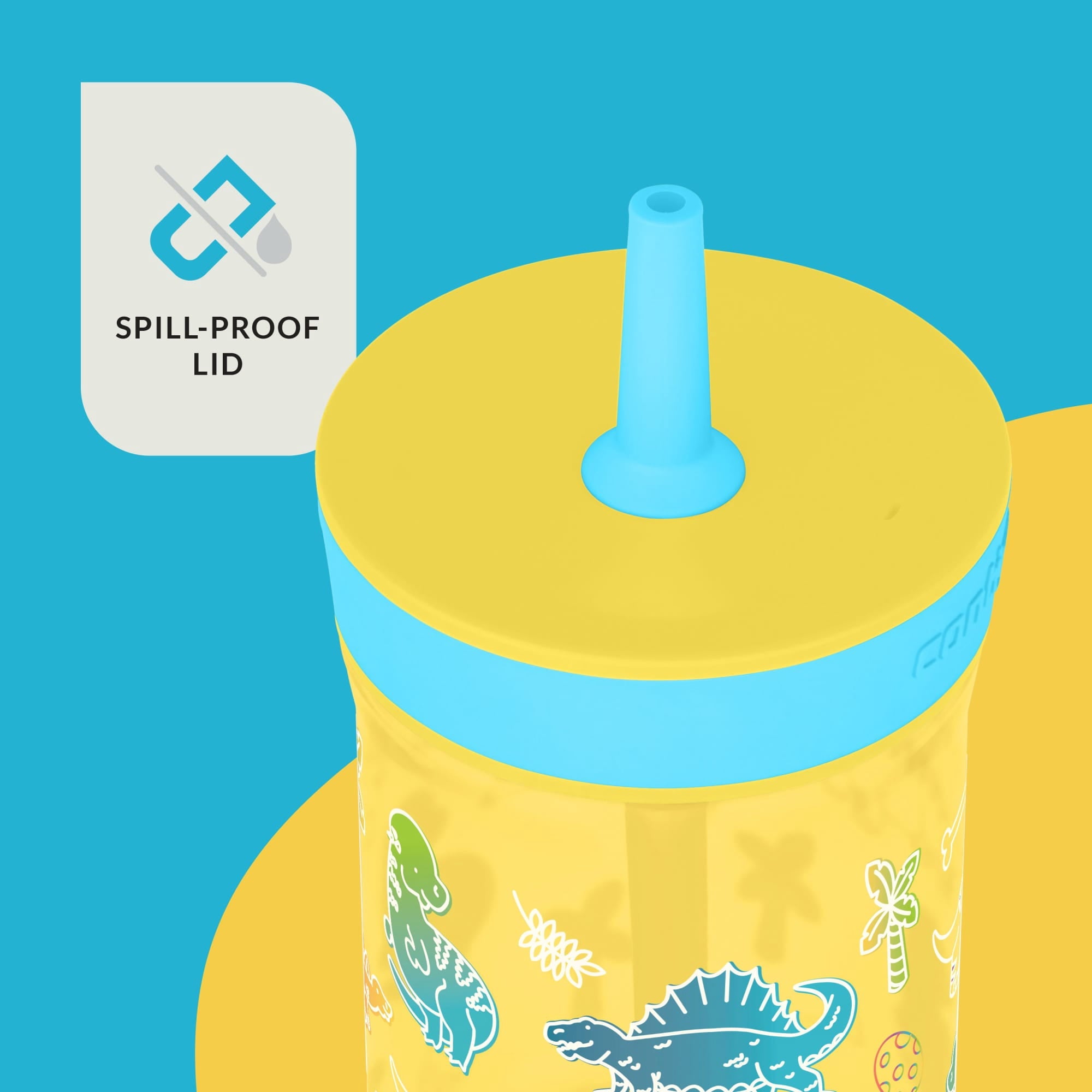 Contigo Kids Leighton Spill-Proof Tumbler with Straw, 14 oz, Yellow 24JW