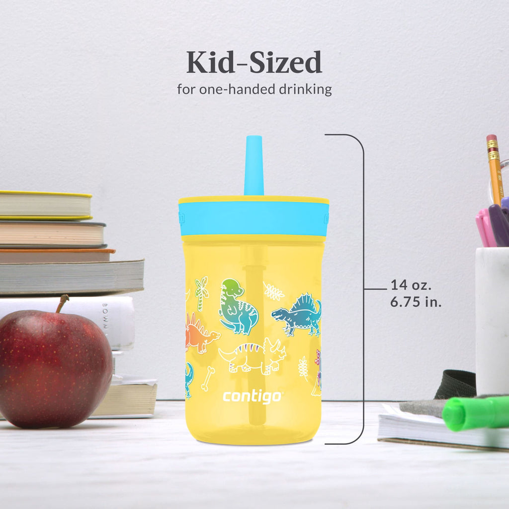 Contigo Kids Leighton Spill-Proof Tumbler with Straw, 14 oz, Yellow 24JW