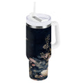 30 oz Insulated Stainless Steel Tumbler Double Wall Stainless Steel Tumbler with 2-Way Drinking Watercolor Vintage Blue Bird GMVE
