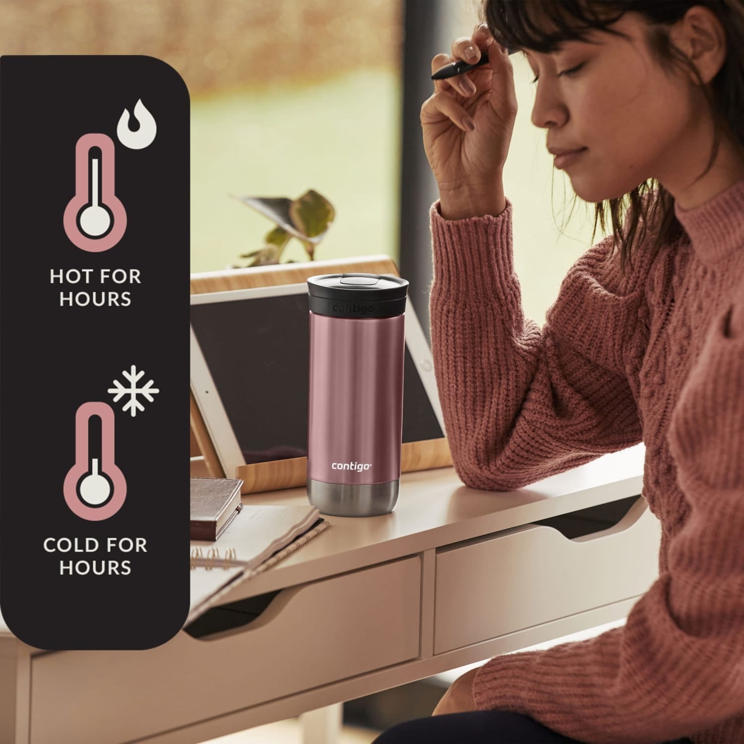 Contigo 16 oz. Huron 2.0 SnapSeal Stainless Steel Travel Mug - Licorice CATV