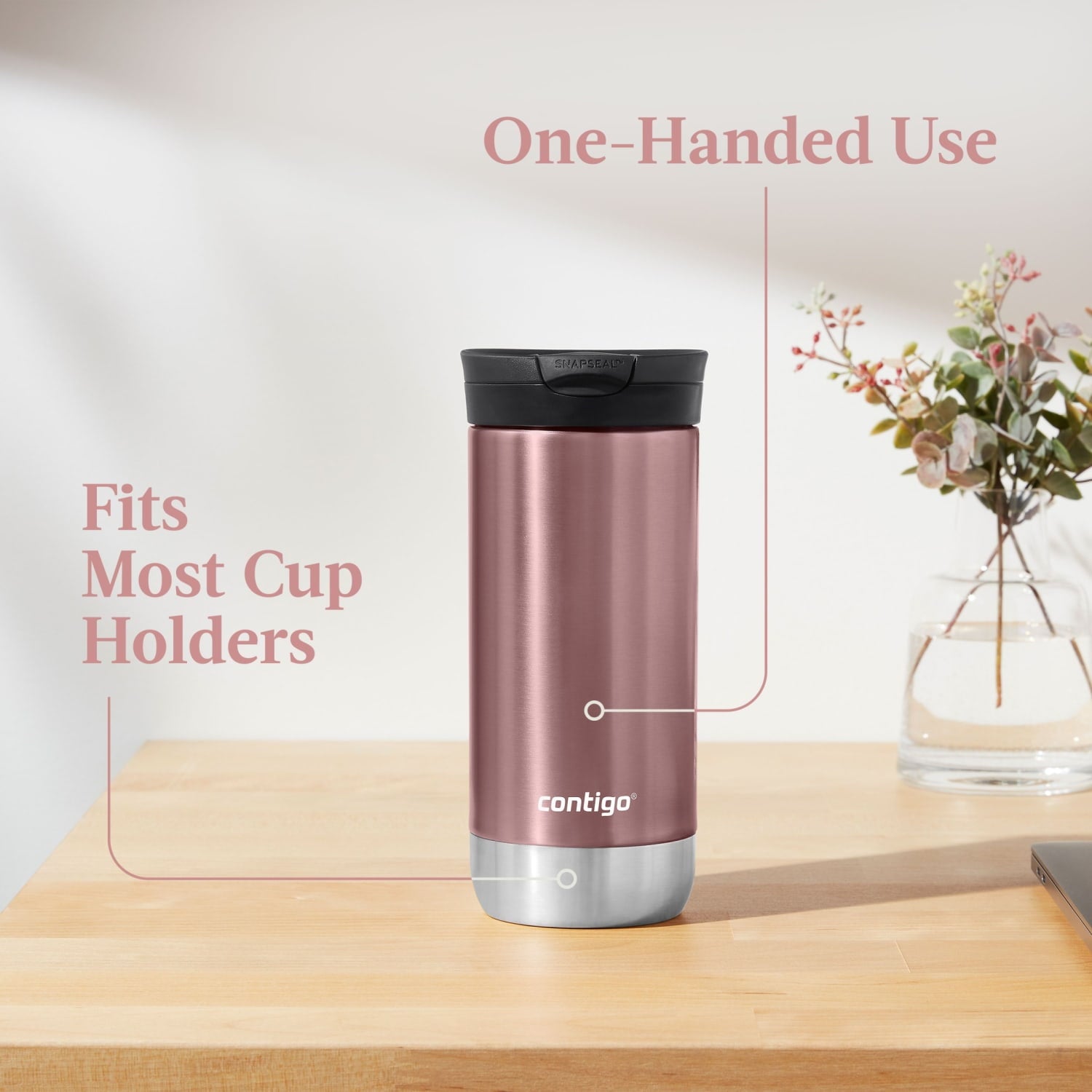 Contigo 16 oz. Huron 2.0 SnapSeal Stainless Steel Travel Mug - Licorice CATV