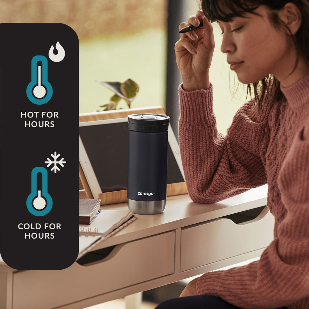 Contigo 16 oz. Huron 2.0 SnapSeal Stainless Steel Travel Mug - Licorice CATV