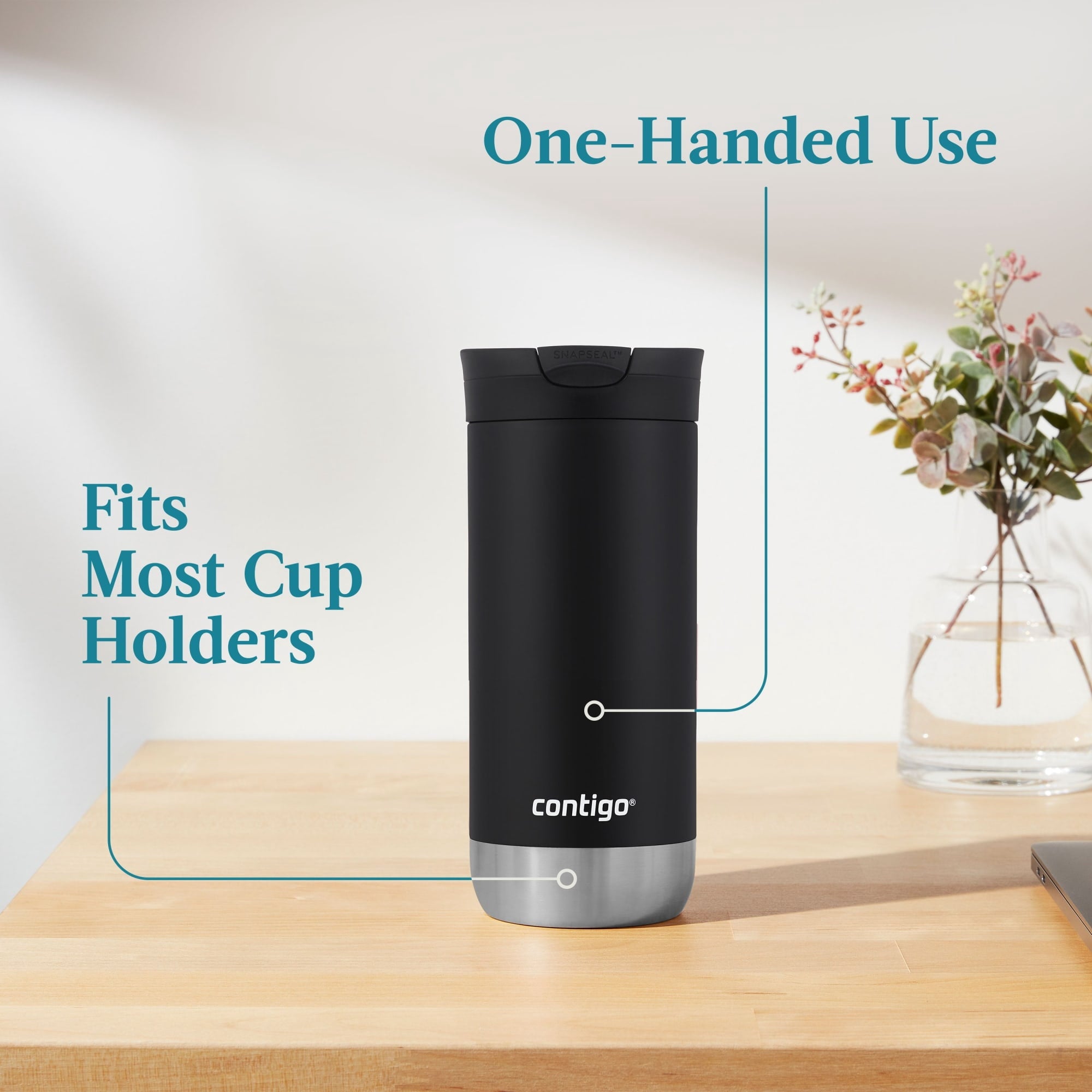 Contigo 16 oz. Huron 2.0 SnapSeal Stainless Steel Travel Mug - Licorice CATV