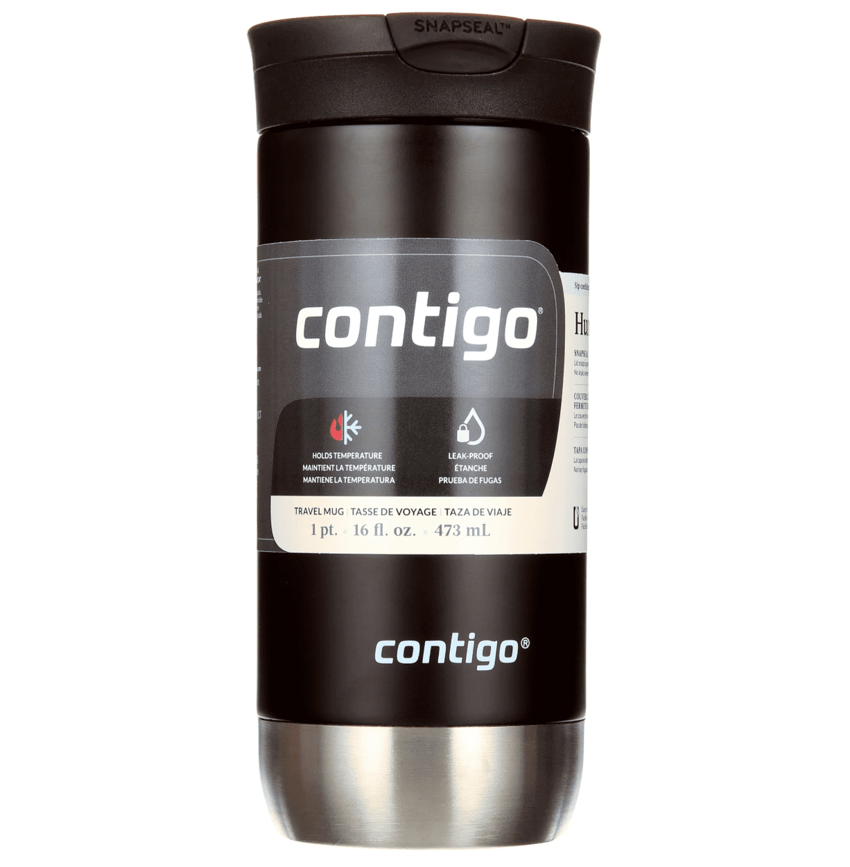 Contigo 16 oz. Huron 2.0 SnapSeal Stainless Steel Travel Mug - Licorice CATV