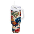 40 oz Insulated Stainless Steel Tumbler Double Wall Stainless Steel Tumbler with 2-Way Drinking Male and Female Chickens E0FM