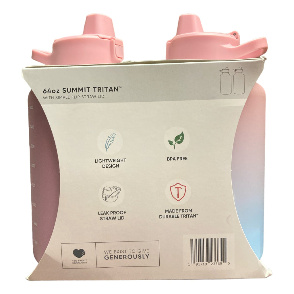 Simple Modern 64-oz Tritan Plastic Summit With Simple Flip Straw Lid 2 Pack (Sweet Taffy and Blush) EKJV