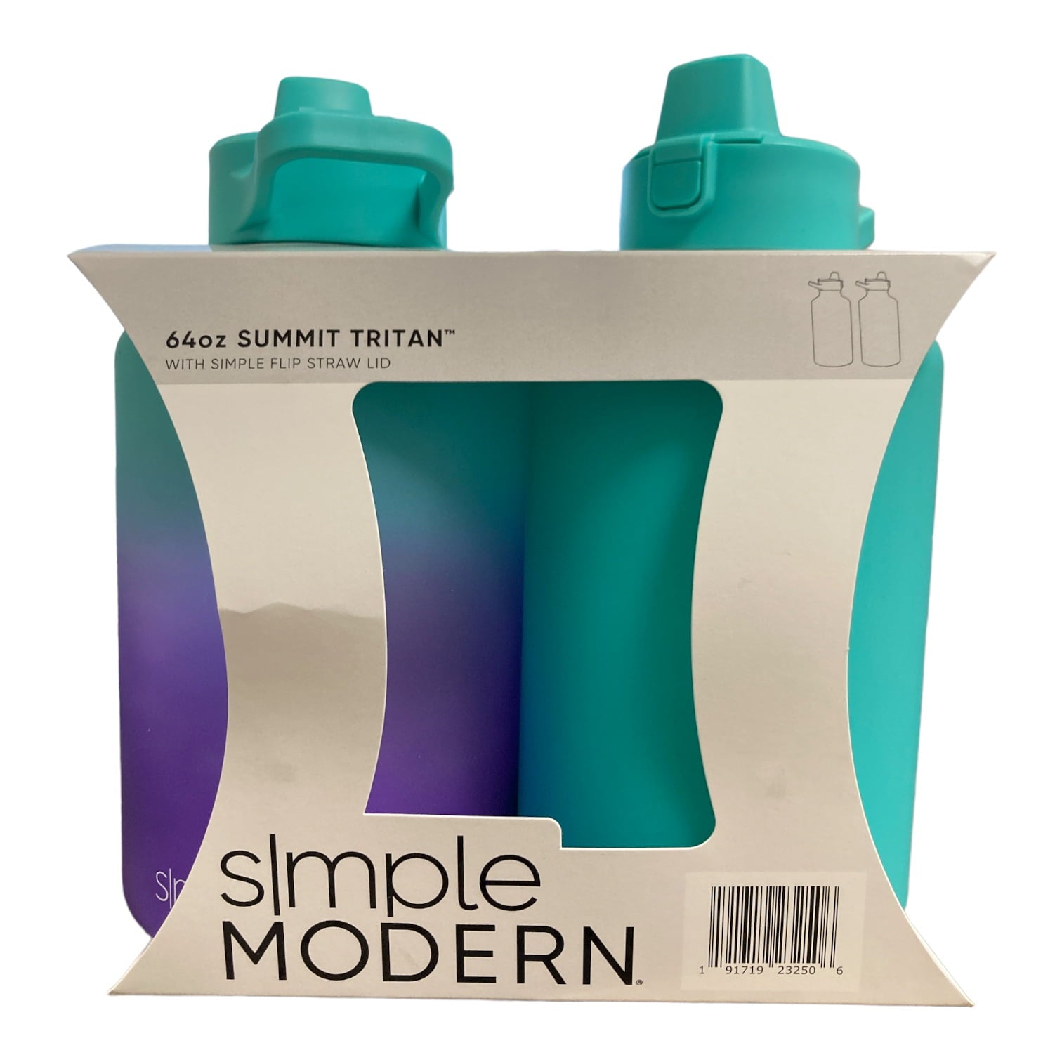Simple Modern 64-oz Tritan Plastic Summit With Simple Flip Straw Lid 2 Pack (Sweet Taffy and Blush) EKJV