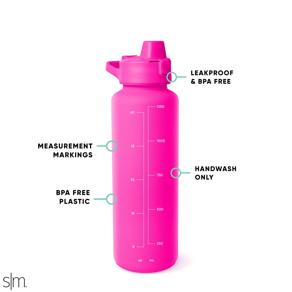 Simple Modern 48 fl oz Reusable Tritan Summit Water Bottle with Silicone Straw Lid|Raspberry Vibes 3DBT