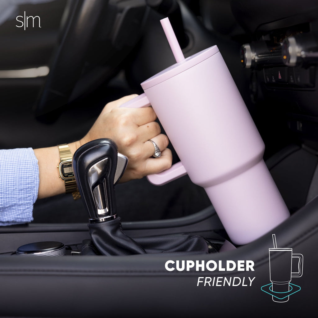 Simple Modern 30 fl oz Insulated Stainless Steel Trek Tumbler with Straw Lid | Cream Leopard M1TJ