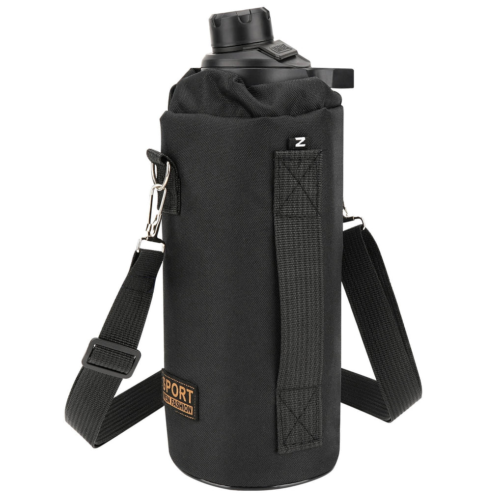 Linkidea Sports Water Bottle Carrier with Strap Compatible with Nalgene Sustain Tritan 48oz, CamelBak Chute Mag 50oz, Thick Waterbottle Cooler Bag Holder Shoulder Strap, Black 2XI6
