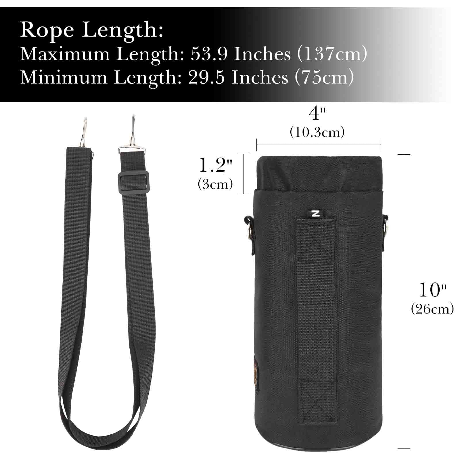 Linkidea Sports Water Bottle Carrier with Strap Compatible with Nalgene Sustain Tritan 48oz, CamelBak Chute Mag 50oz, Thick Waterbottle Cooler Bag Holder Shoulder Strap, Black 2XI6