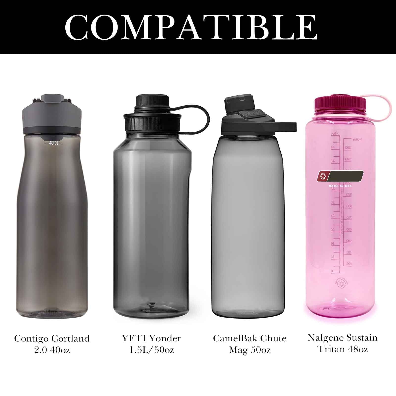 Linkidea Sports Water Bottle Carrier with Strap Compatible with Nalgene Sustain Tritan 48oz, CamelBak Chute Mag 50oz, Thick Waterbottle Cooler Bag Holder Shoulder Strap, Black 2XI6