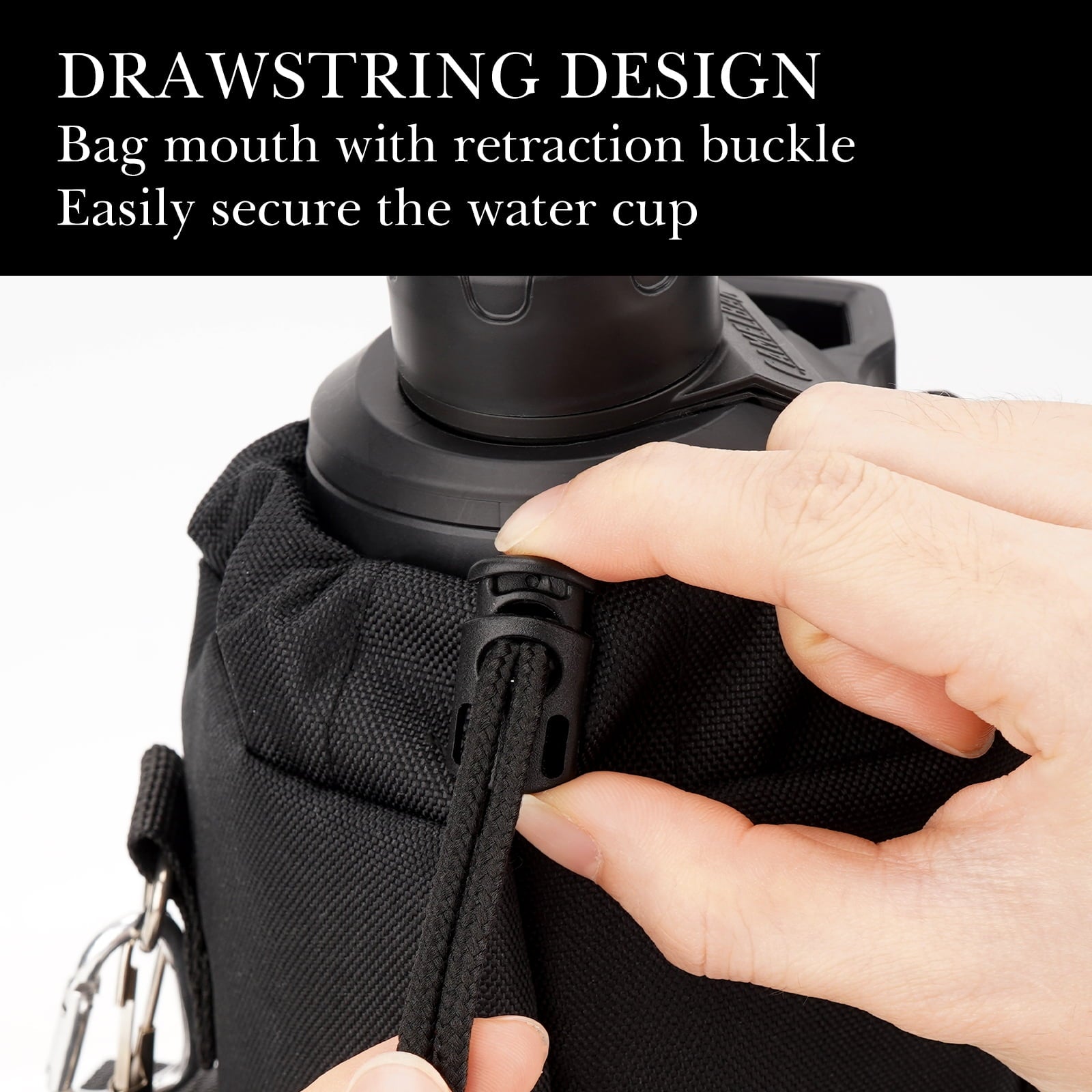 Linkidea Sports Water Bottle Carrier with Strap Compatible with Nalgene Sustain Tritan 48oz, CamelBak Chute Mag 50oz, Thick Waterbottle Cooler Bag Holder Shoulder Strap, Black 2XI6
