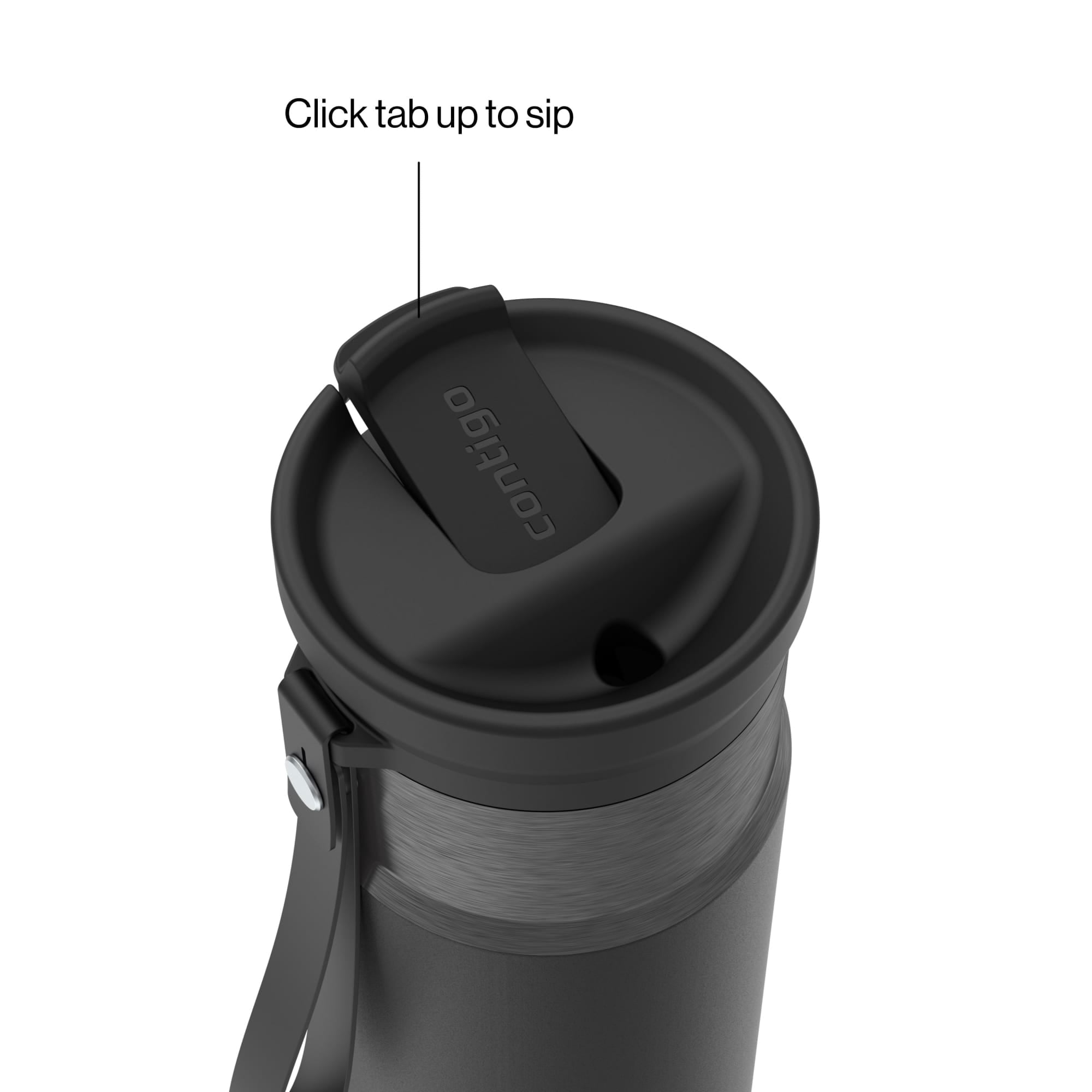 Contigo SnapSeal Leakproof Stainless Steel Reusable Water Bottle with Carrying Strap, Dark Blue/Bronze, 24 oz EBLA