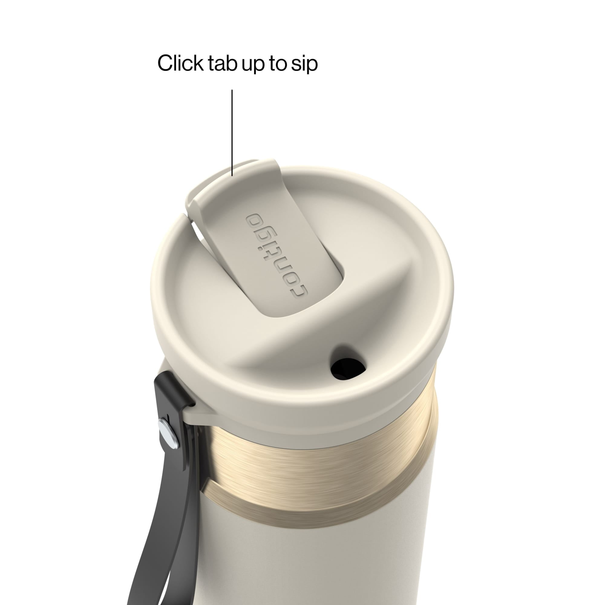 Contigo SnapSeal Leakproof Stainless Steel Reusable Water Bottle with Carrying Strap, Dark Blue/Bronze, 24 oz EBLA