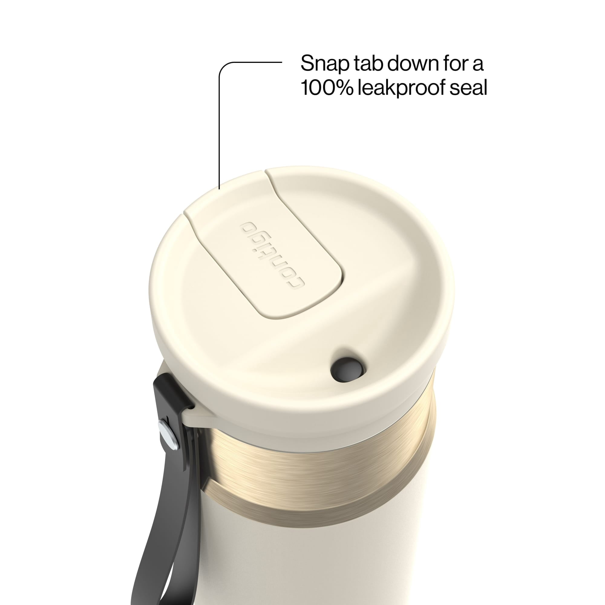 Contigo SnapSeal Leakproof Stainless Steel Reusable Water Bottle with Carrying Strap, Dark Blue/Bronze, 24 oz EBLA