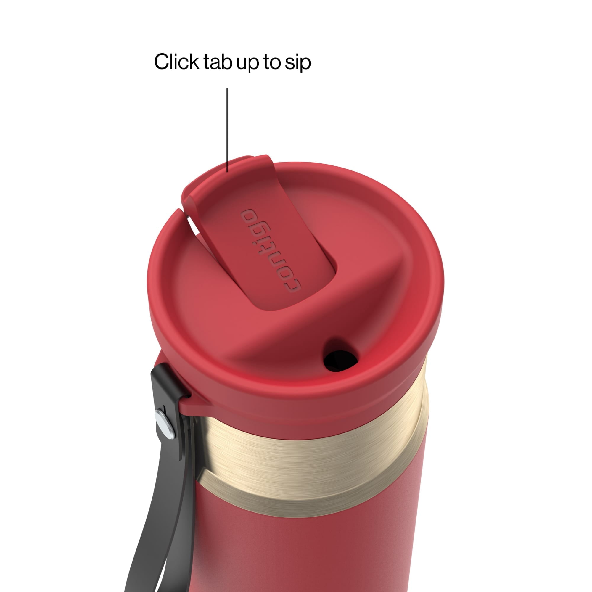 Contigo SnapSeal Leakproof Stainless Steel Reusable Water Bottle with Carrying Strap, Dark Blue/Bronze, 24 oz EBLA