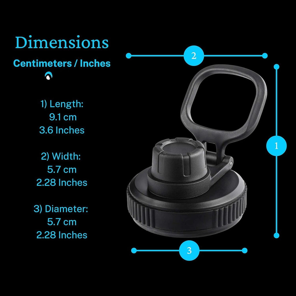 Hydraflow Wide Mouth Spout Twist Chug Nalgene Replacement Lid | Compatible with Nalgene 32 oz Wide Mouth Lid, Hydroflask &amp; Many  Top Water Bottle Brands Sizes 12 16 18 20 32 40 64 Oz UH4G