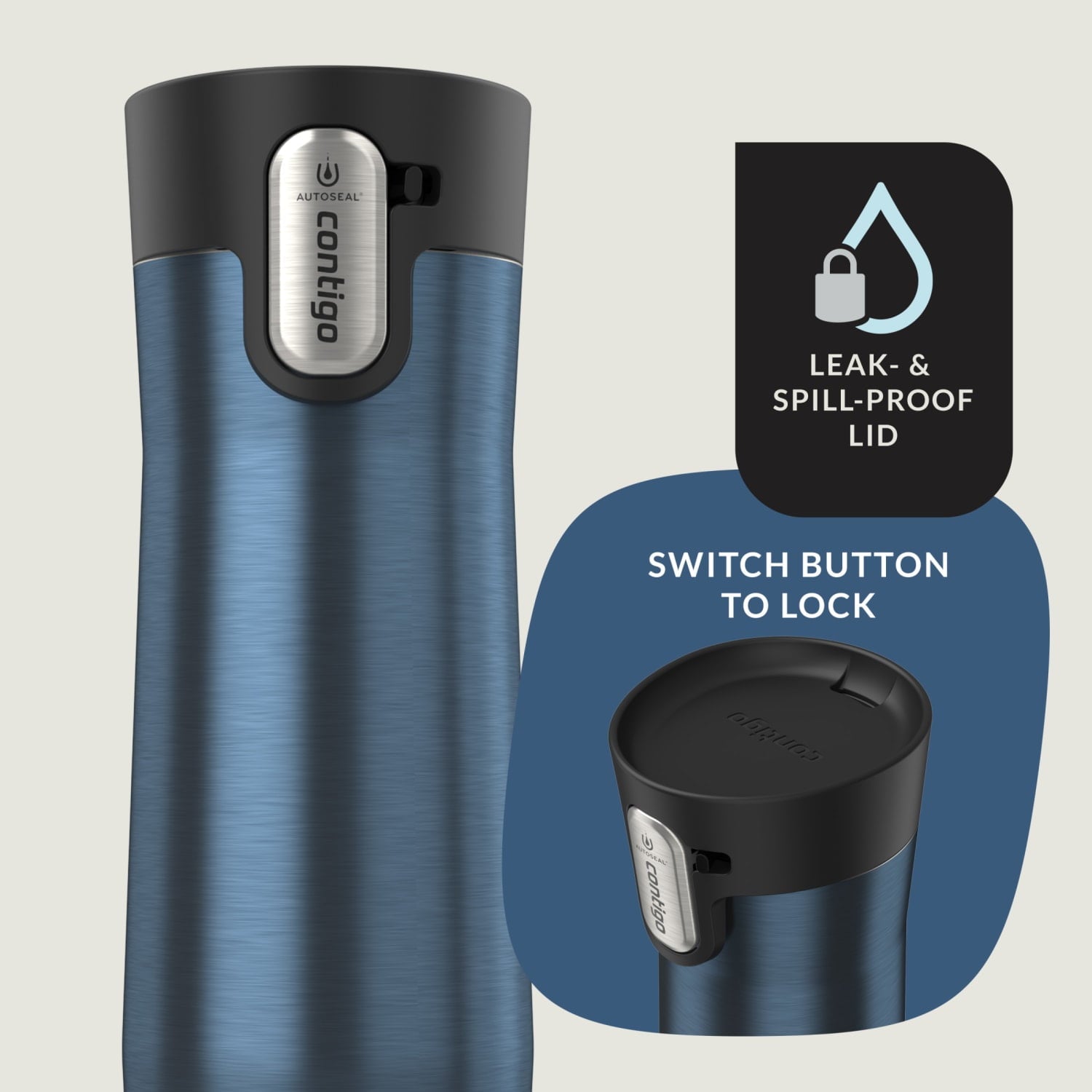 Contigo AUTOSEAL West Loop Vacuum-Insulated Stainless Steel Travel Mug with Easy-Clean Lid, 20 oz JSSU
