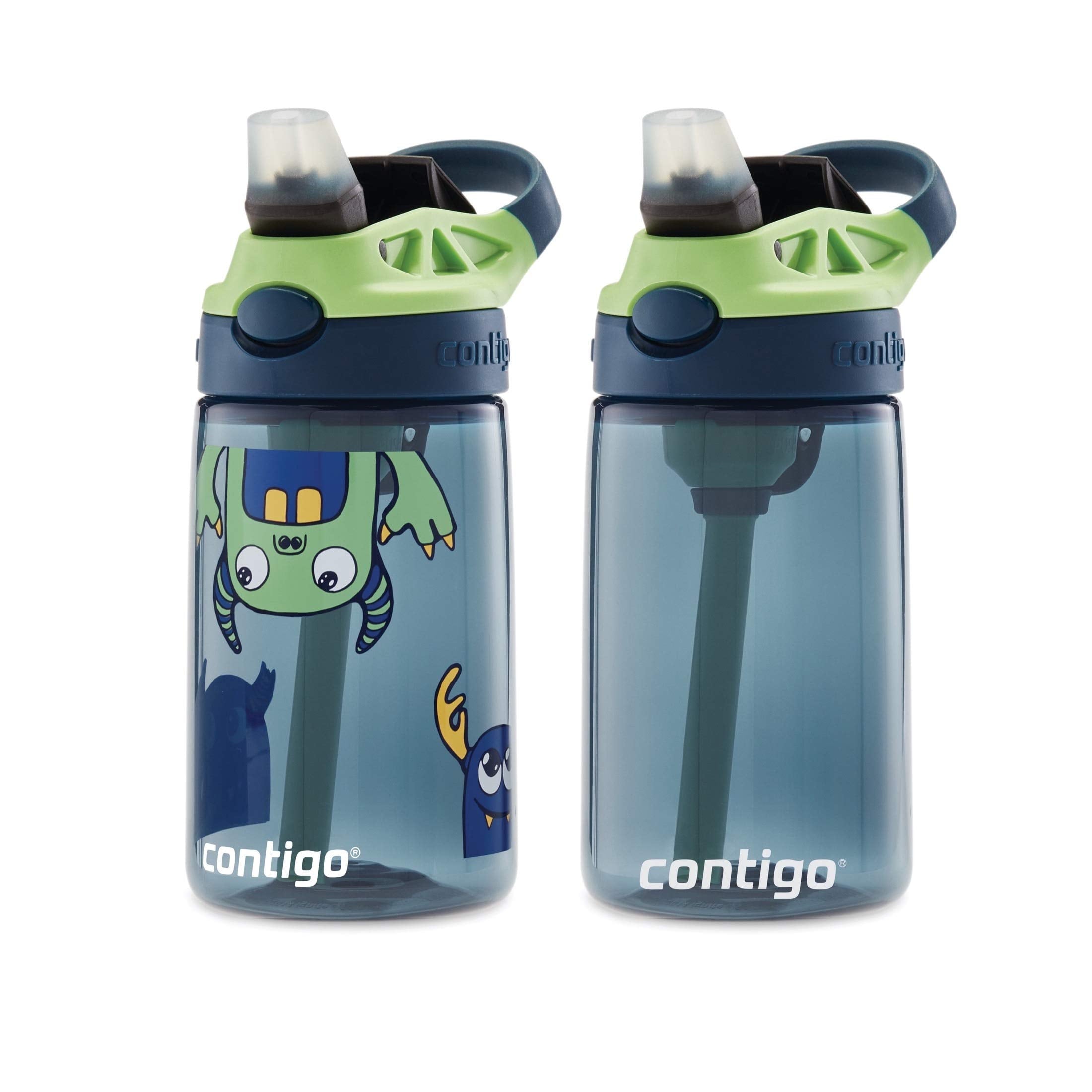 Contigo Kids 2-Pack Straw Water Bottle, 14 oz - Dinos/Sharks KHEW